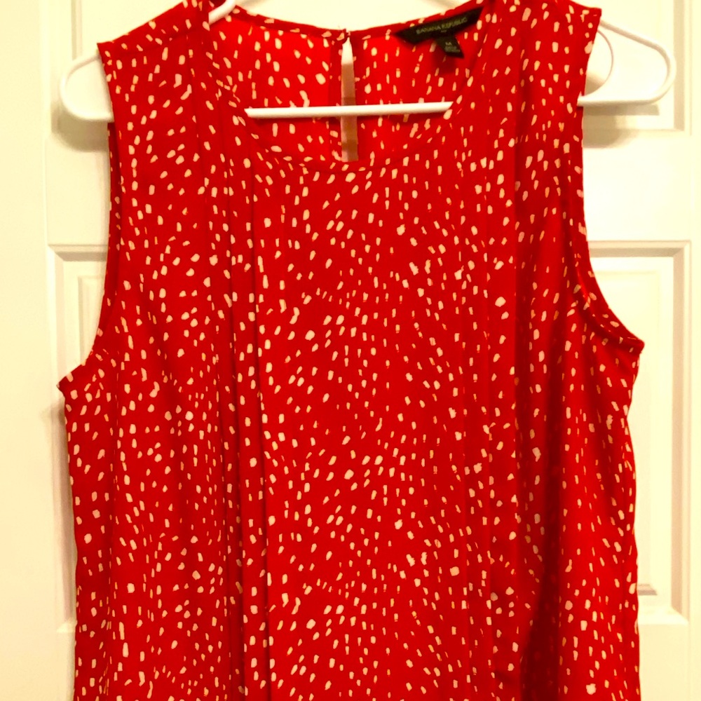 ♥️🤍Red, speckle, blouse from Banana Republic
